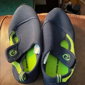 Kids Navy and Lime Water Shoes